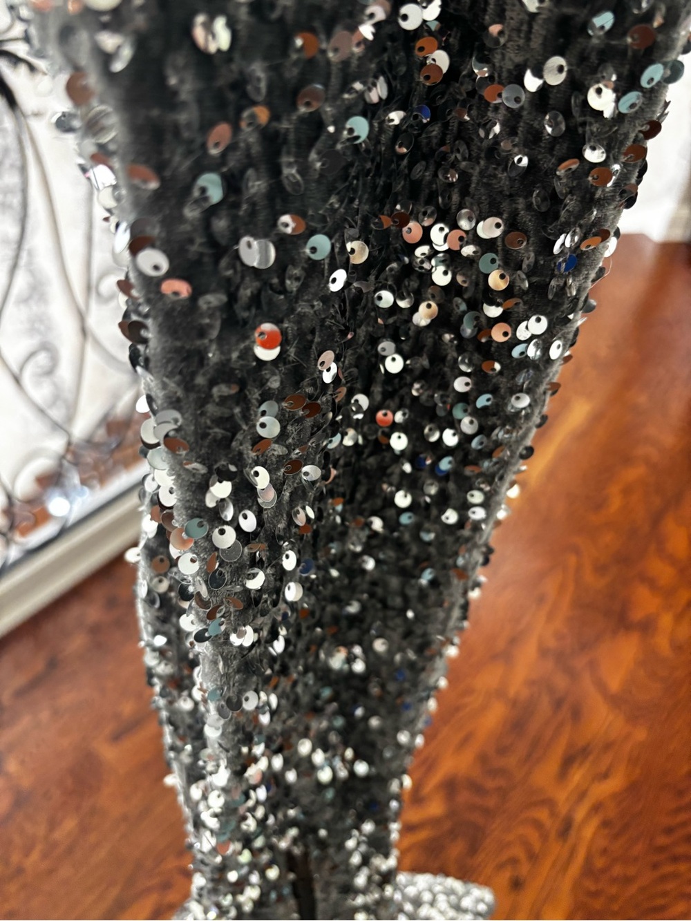 Steve Madden Vivee Silver sequined Over-The-Knee Boots Sz 8 - Picture 8 of 11